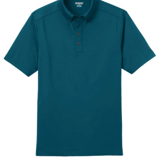 Fuson Men's XXL Teal Polo Black White Stripe Collar - Picture 1 of 5